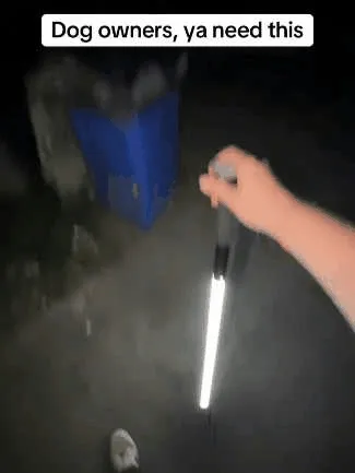 LED trekking pole glowing demo