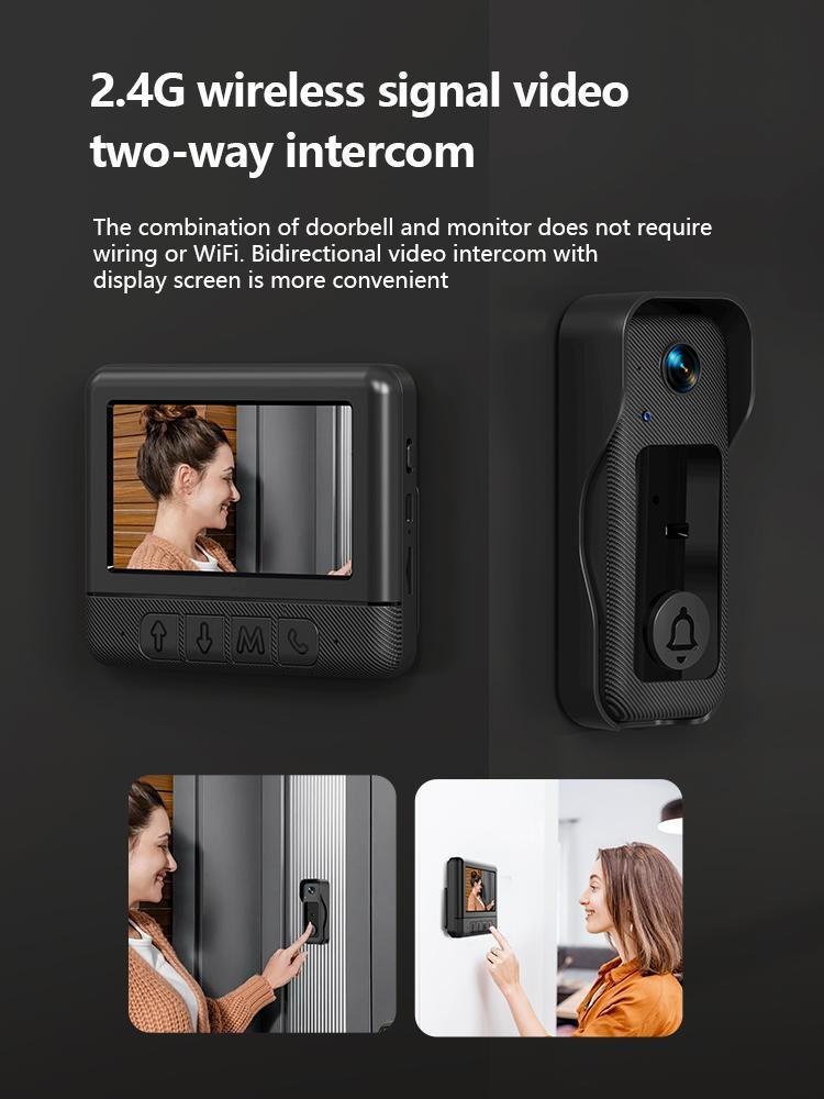 Wireless Video Doorbell Camera with Screen, No WiFi or App Needed, Night Vision, Two-Way Audio,  Battery Powered, Easy Installation, No Subscription, tiktokshopbacktoschool