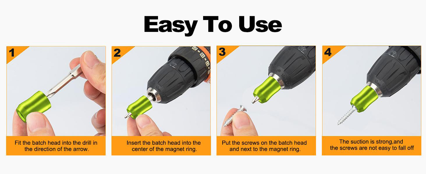 Magnetic screw ring for screwdriver bits