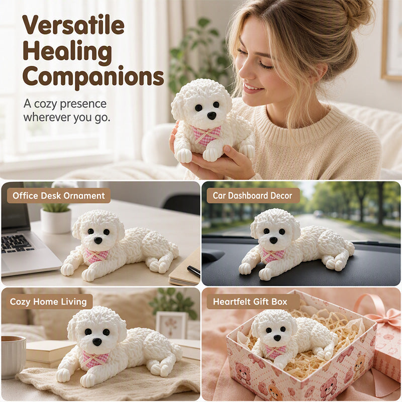 Squishy Teddy Dog used on desk home dashboard and gift box