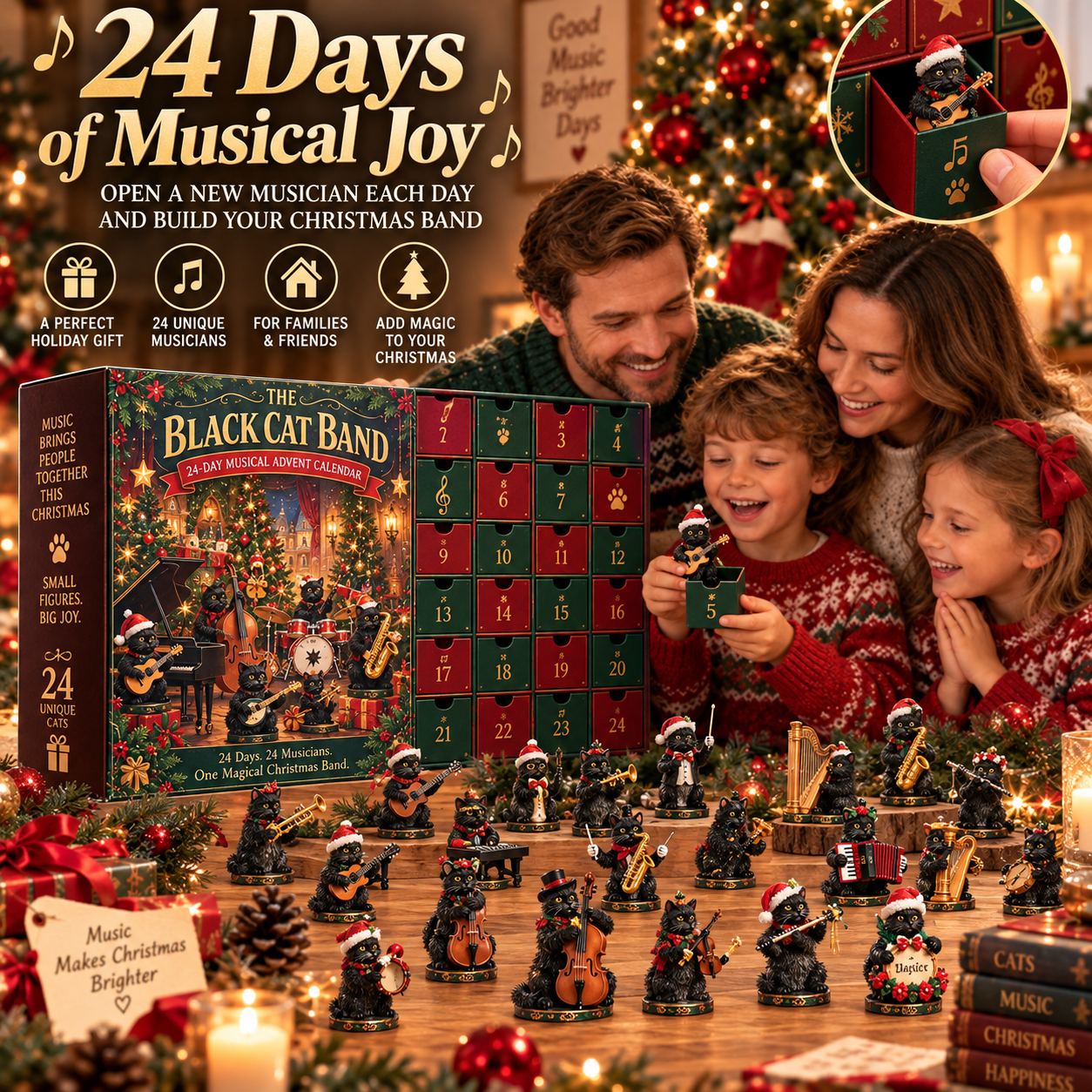 Black Cat Band Christmas countdown with family