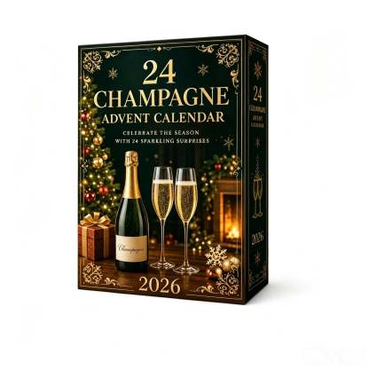 2026 Champagne Advent Calendar – 24-Day Christmas Countdown Gift - 2D Flat Acrylic