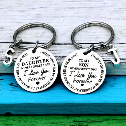 Son and Daughter - I Love You Forever - Personalized Letter Keychain