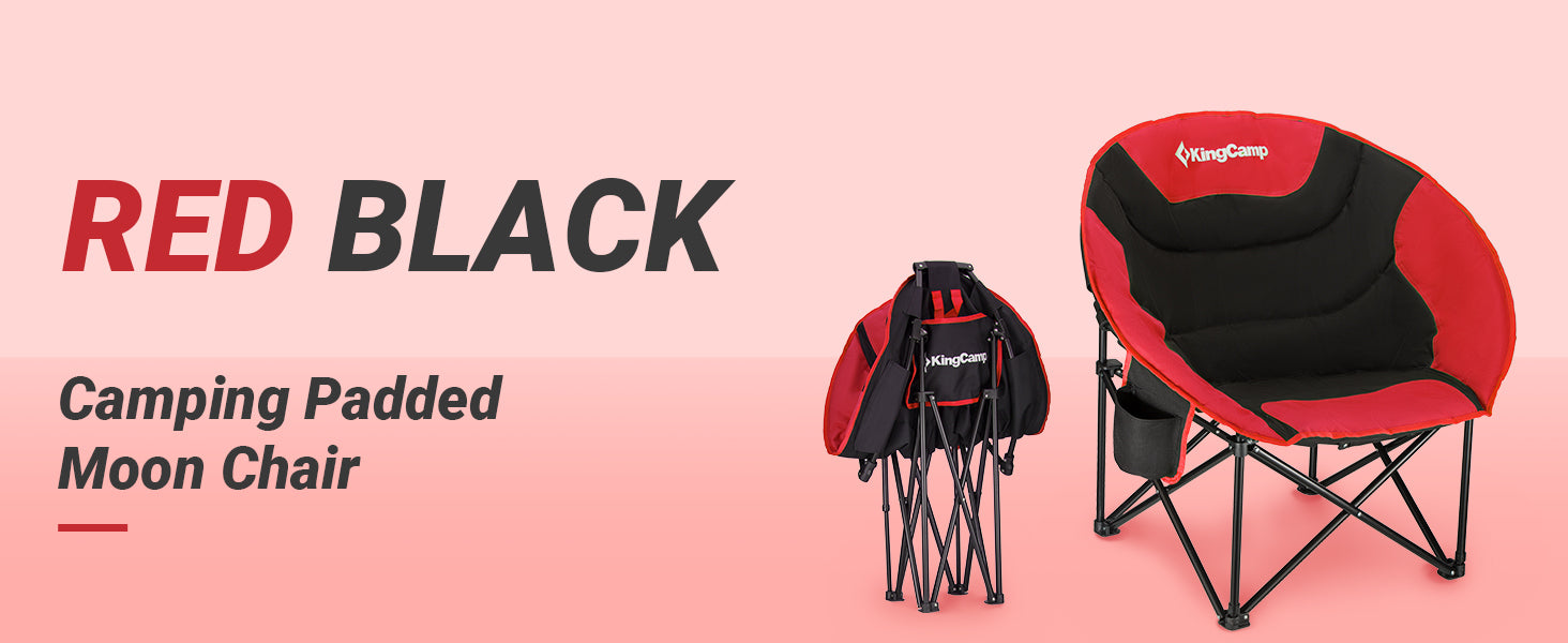 KingCamp Moon Camping Chair Oversized Padded Round Saucer Chairs with Cup Holder