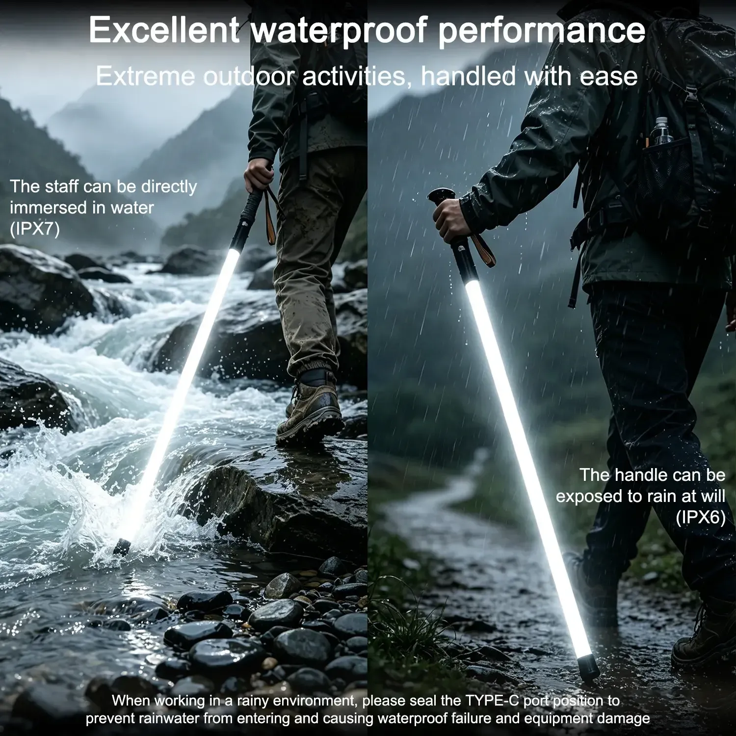 Aircraft-grade aluminum LED trekking pole