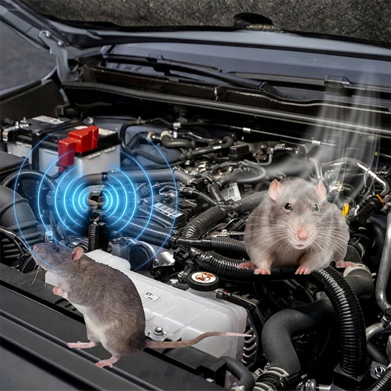 Rodent repellent spray creates a deterrent barrier around target areas