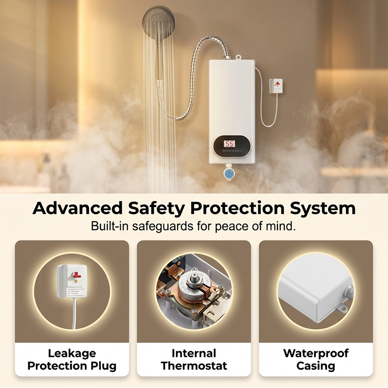 Safety protection system on electric water heater