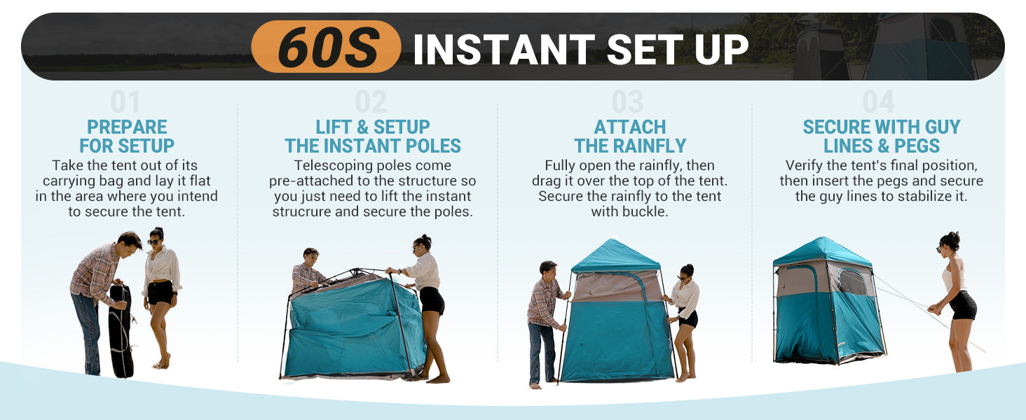 KingCamp Outdoor Shower Tents for Camping Portable Instant Pop Up Privacy Tent