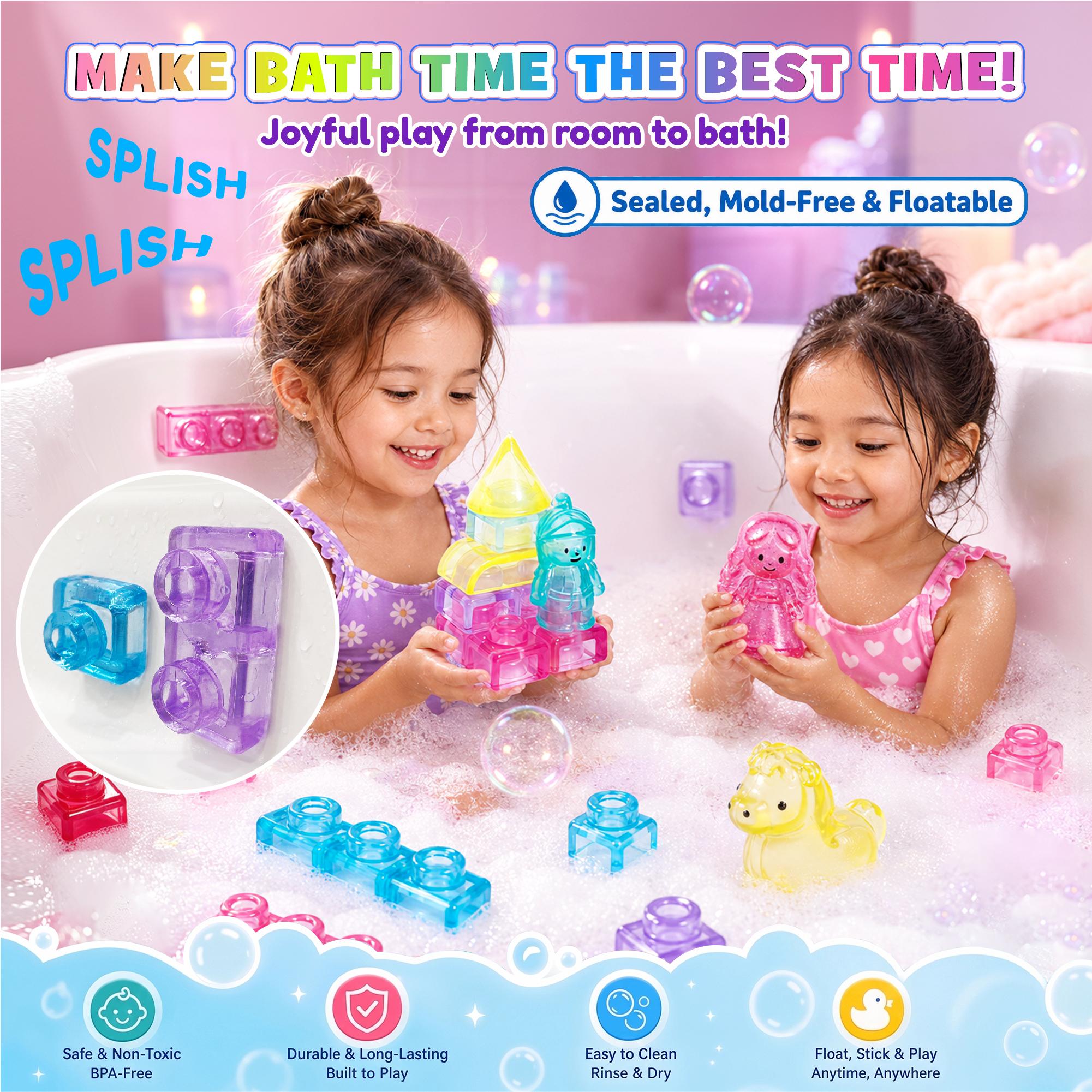 Soft building blocks used as a children's bath toy