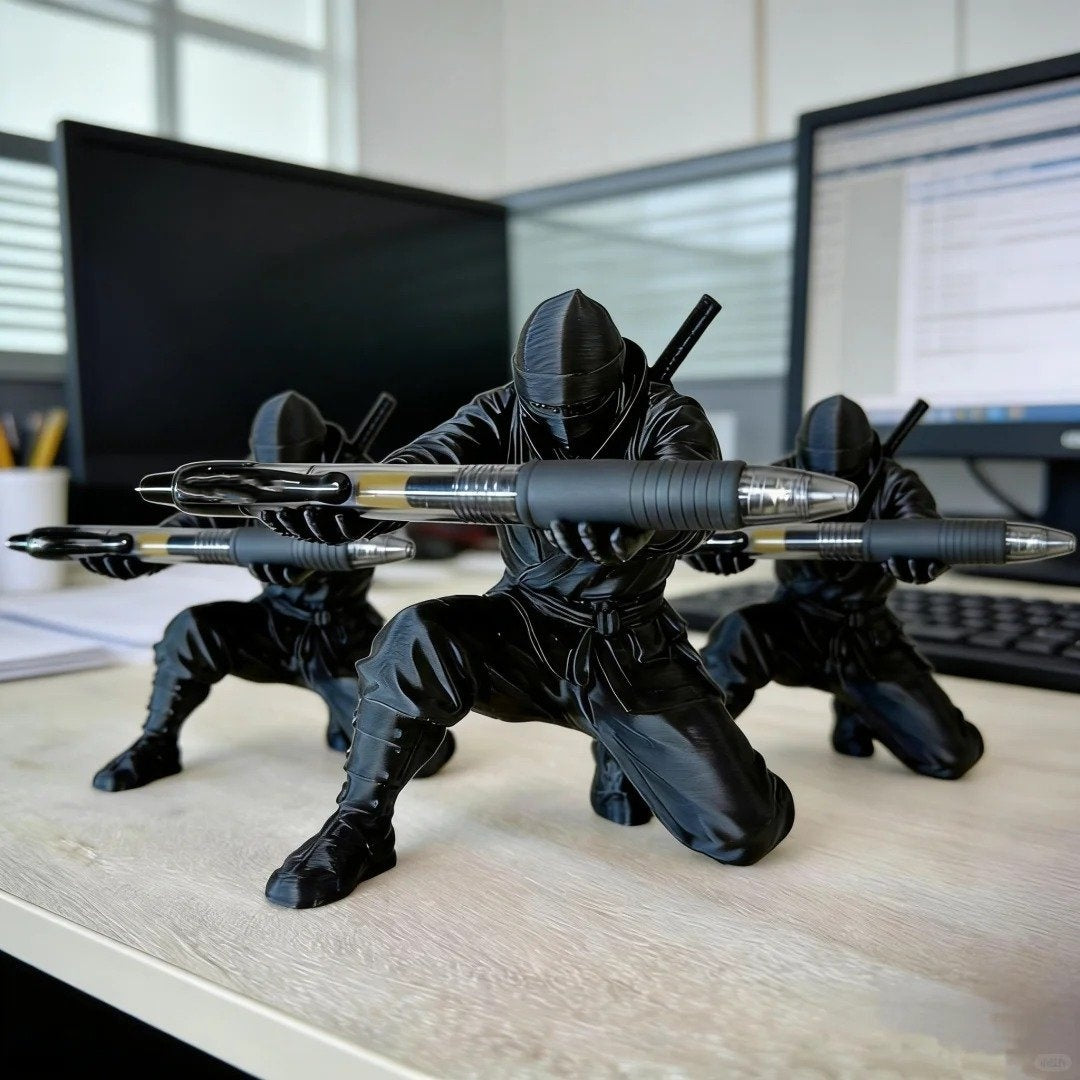 Close-up of the ninja warrior pen holder construction