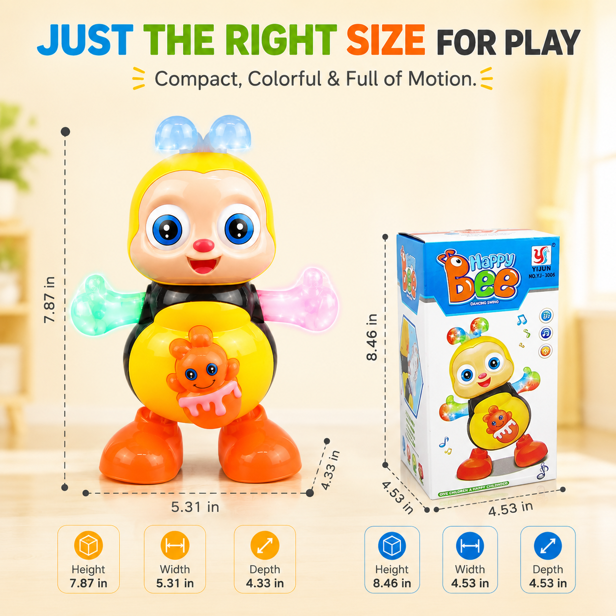 Musical dancing bee toy features overview