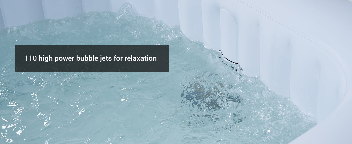 WEJOY Inflatable 2-3 Person Square Hot Tub Spa with 120 Bubble Jets