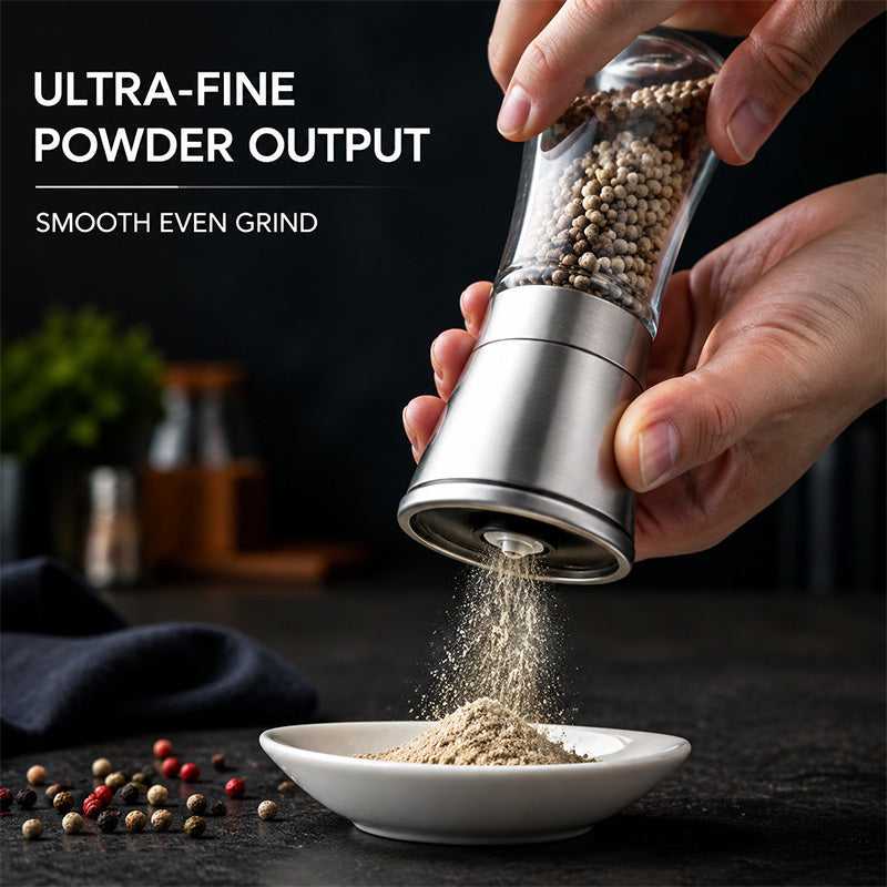 Transparent high-white glass spice grinder body
