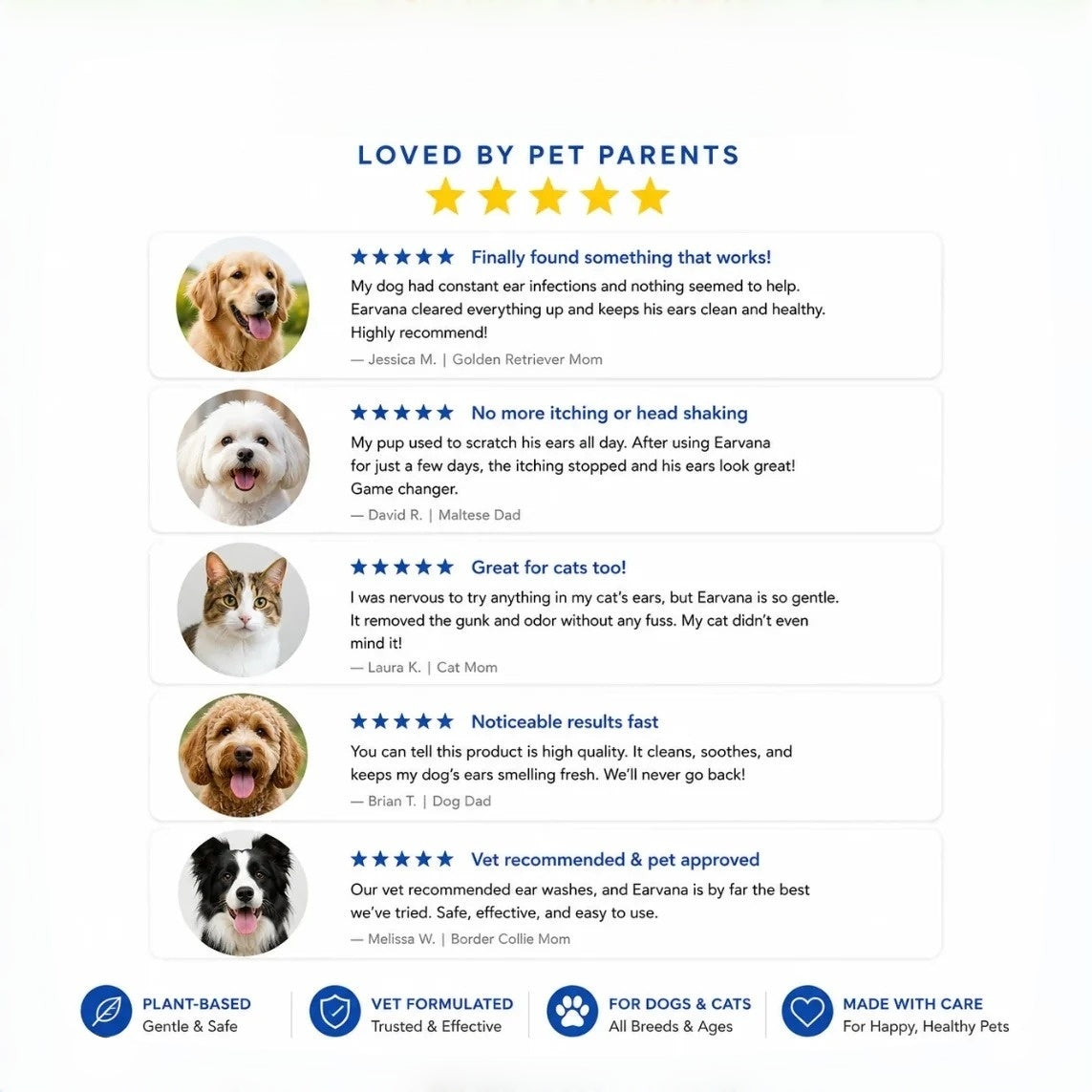 Pet ear cleaner rinse bottle product view