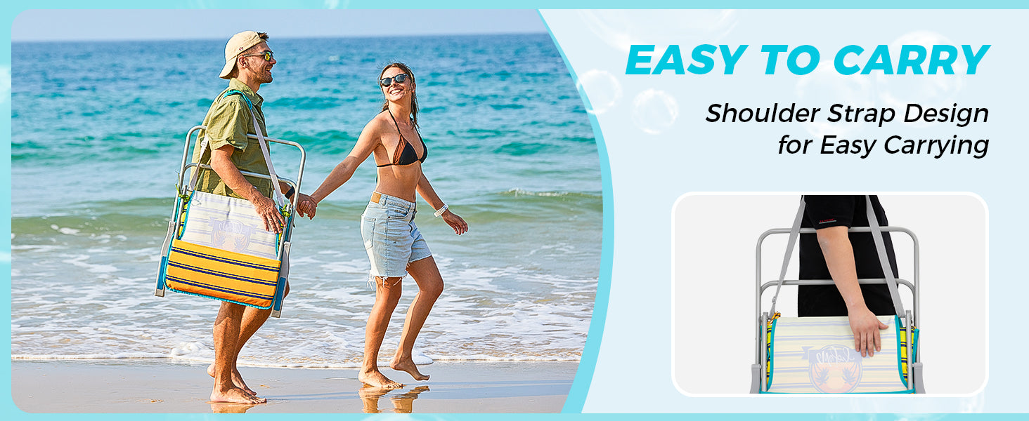 WEJOY High Back Beach Chair with Removeable Padded Cushion