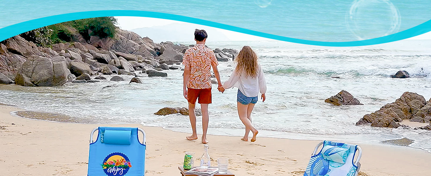 WEJOY Portable Beach Chair with 4 Positions Aluminum Camping Chair