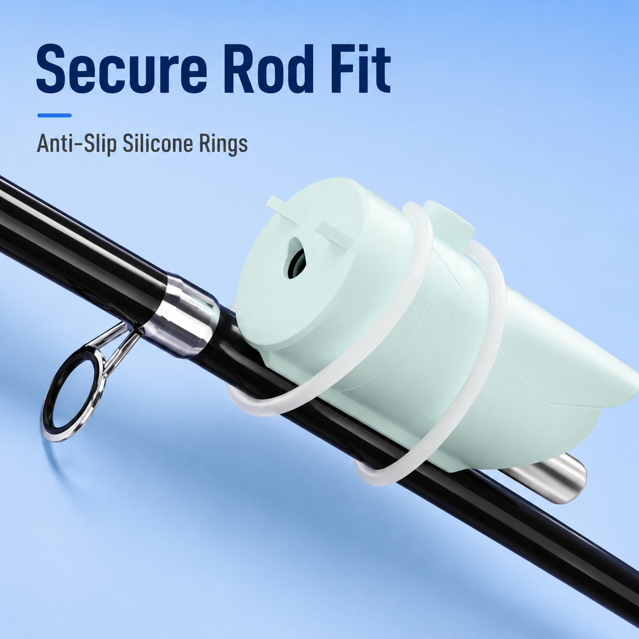 Bright red LED alert and buzzer on fishing rod