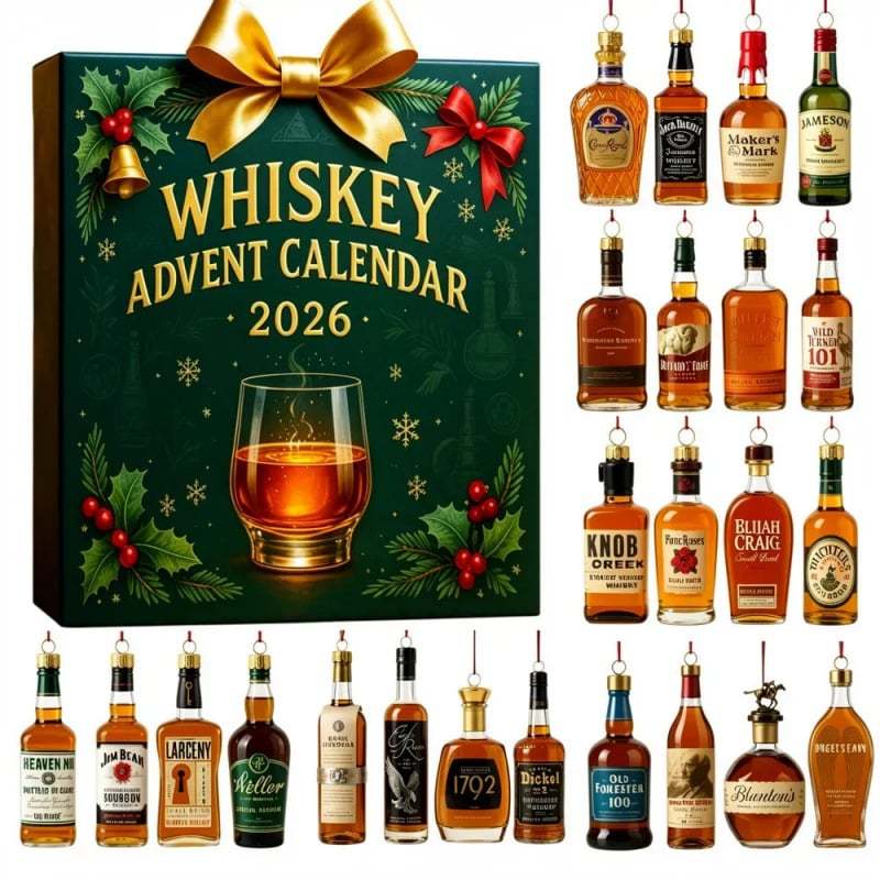 2026 Champagne Advent Calendar – 24-Day Christmas Countdown Gift - 2D Flat Acrylic