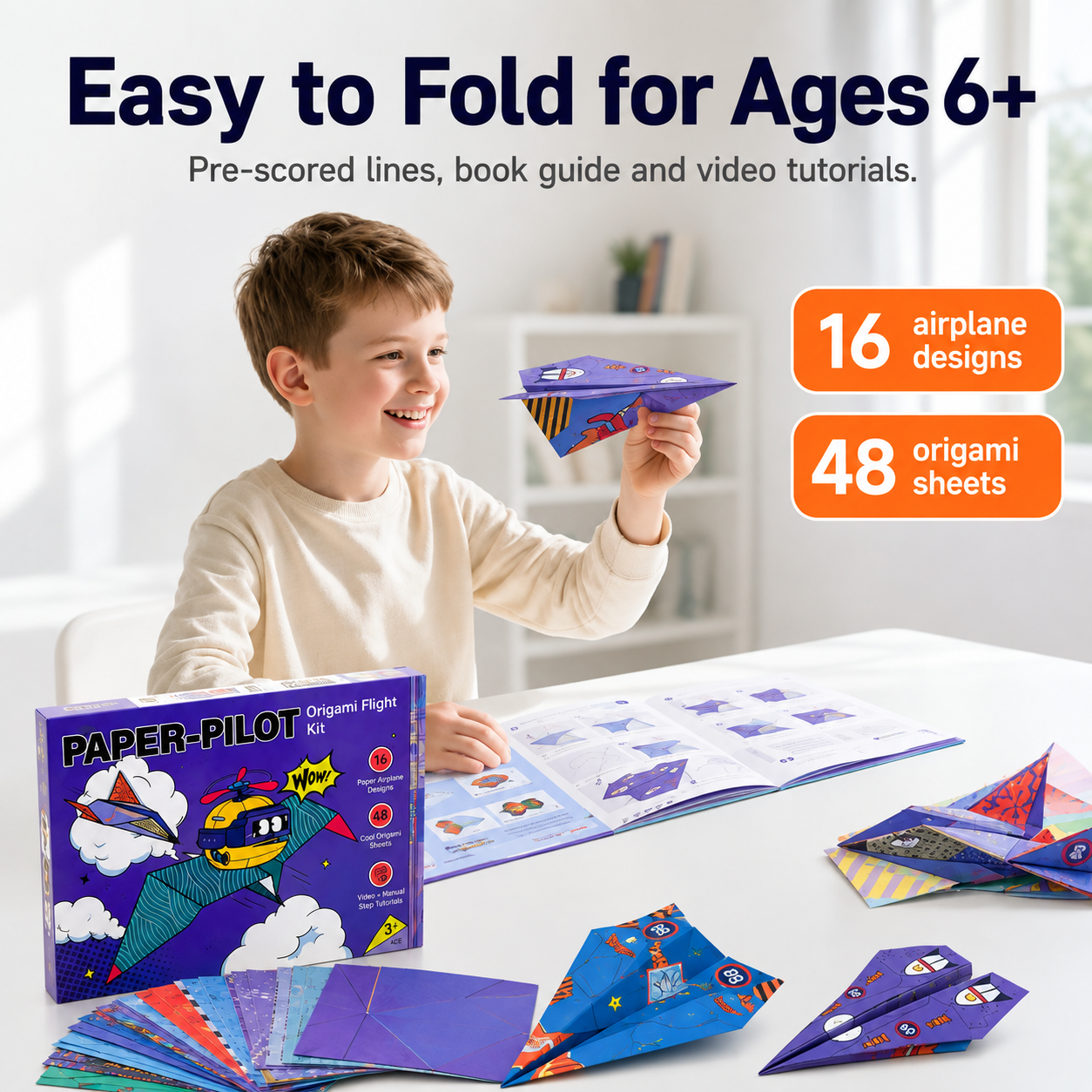 Creative paper airplane kit for kids