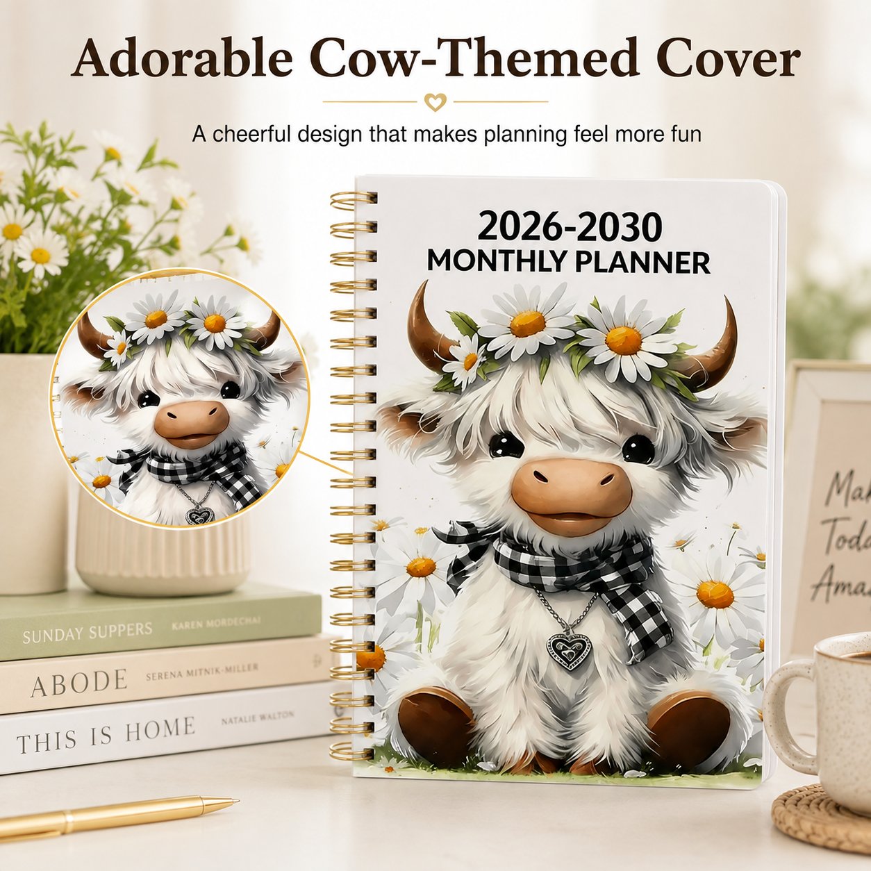 Cute cow planner cover