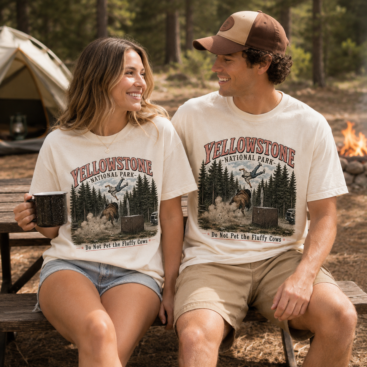 Do Not Pet the Fluffy Cows Yellowstone cotton graphic T-shirt