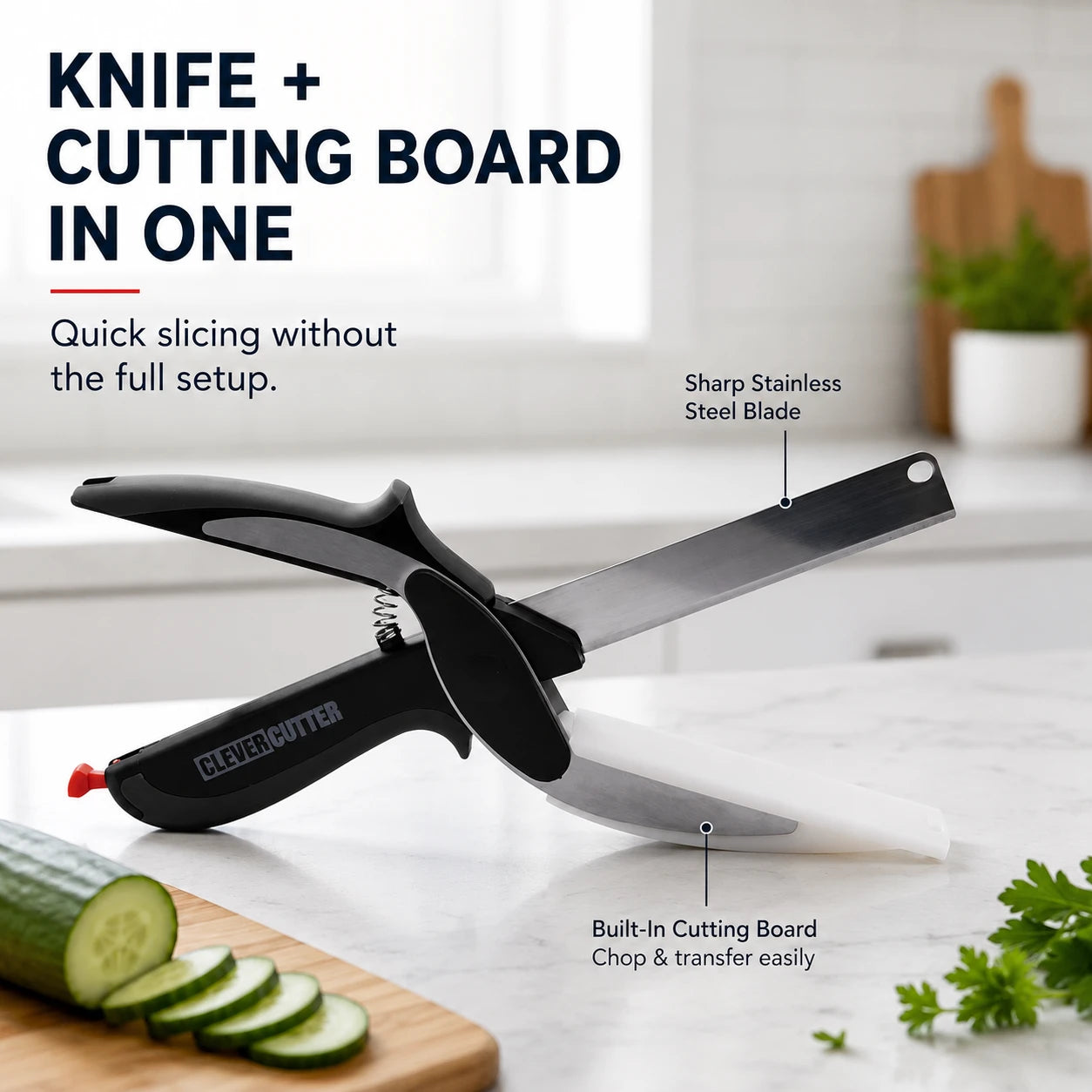 Knife + cutting board in one