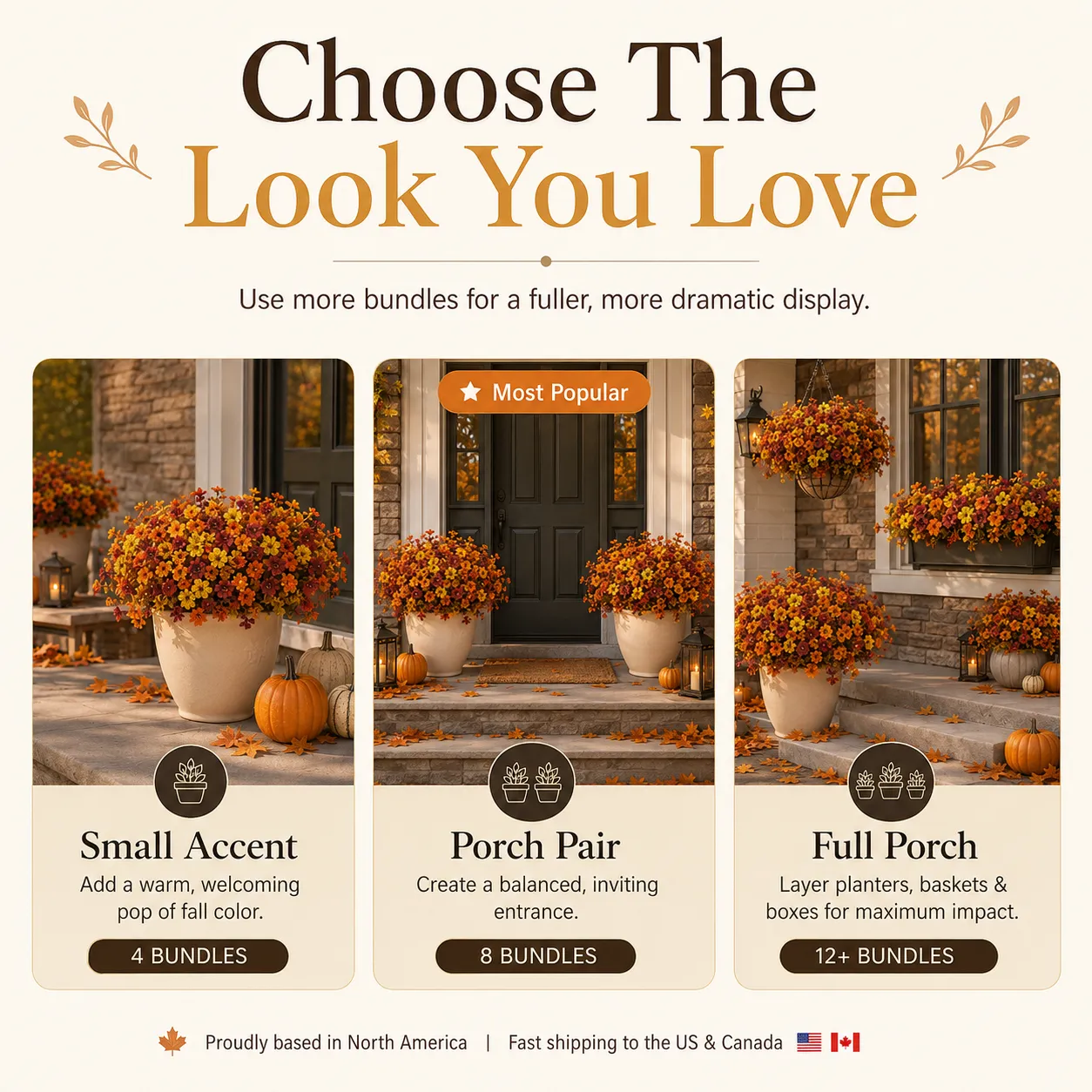 Full fall porch floral arrangement