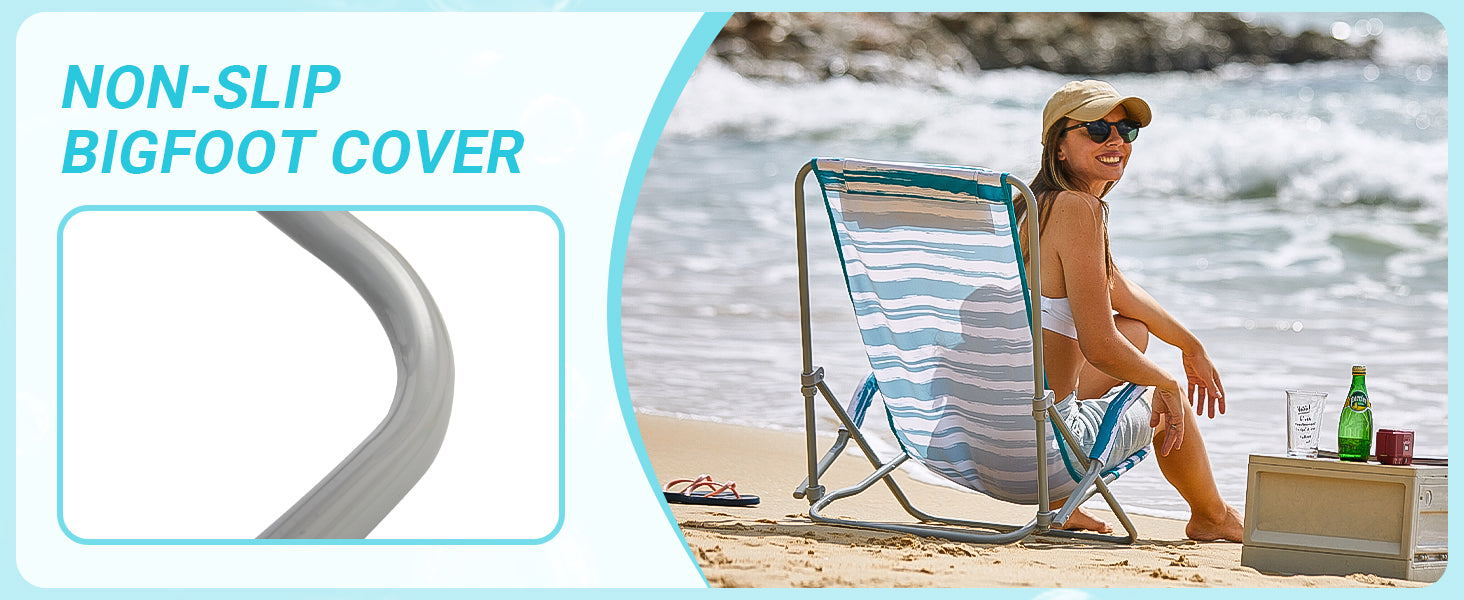 WEJOY High Back Beach Chair With Padded Headrest