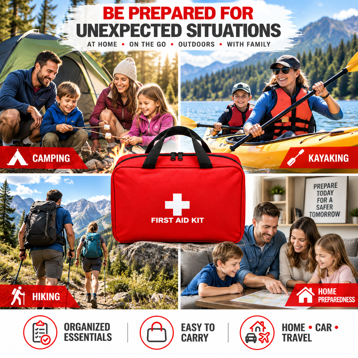 Portable First Aid Kit for Family and Outdoor Activities