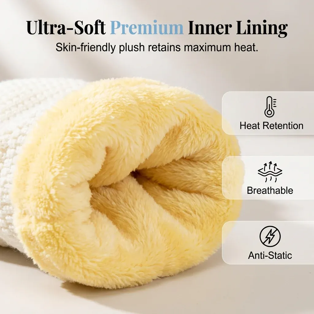 Soft plush inner lining of the winter beanie