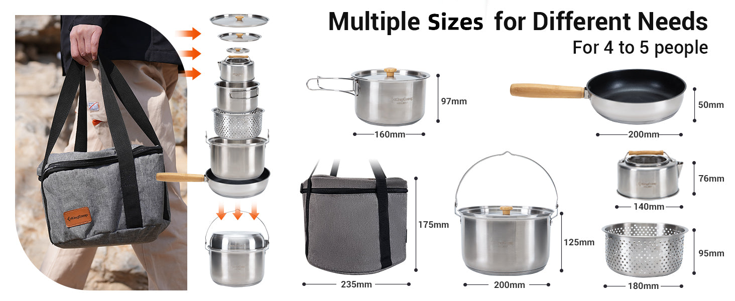 KingCamp Stainless Steel Cookware Set