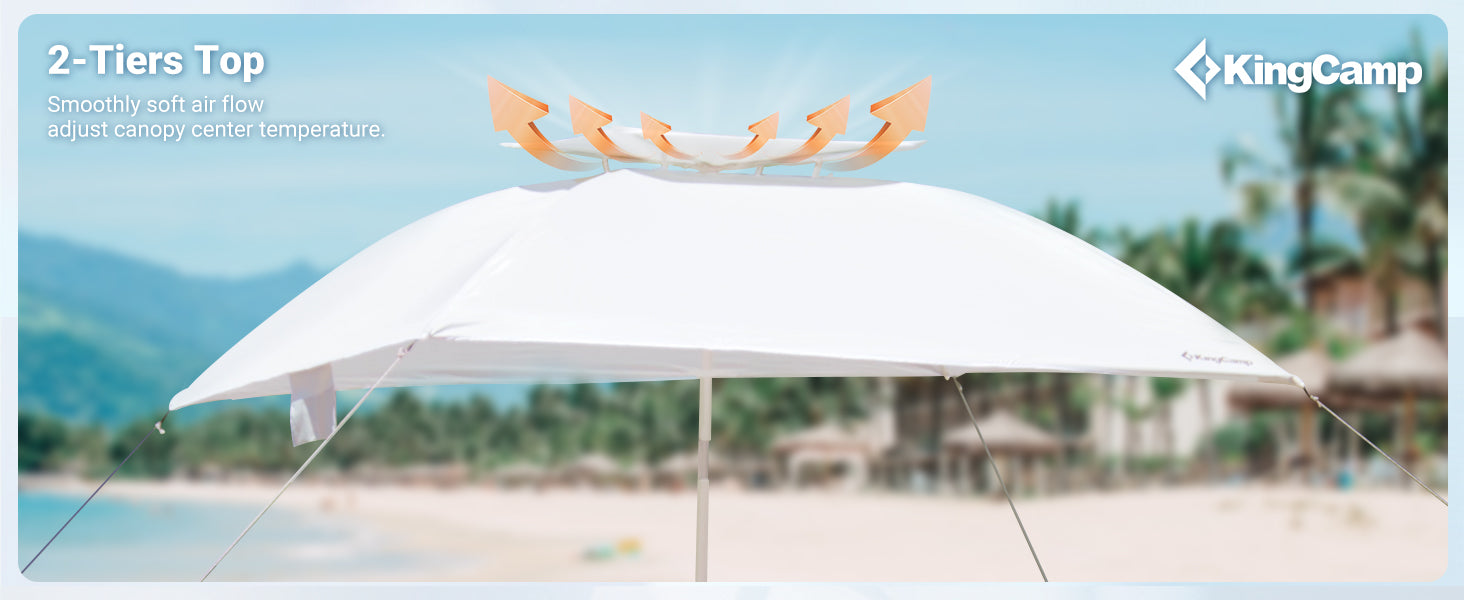 KingCamp 2-in-1 Beach Umbrella and Beach Shade Canopy