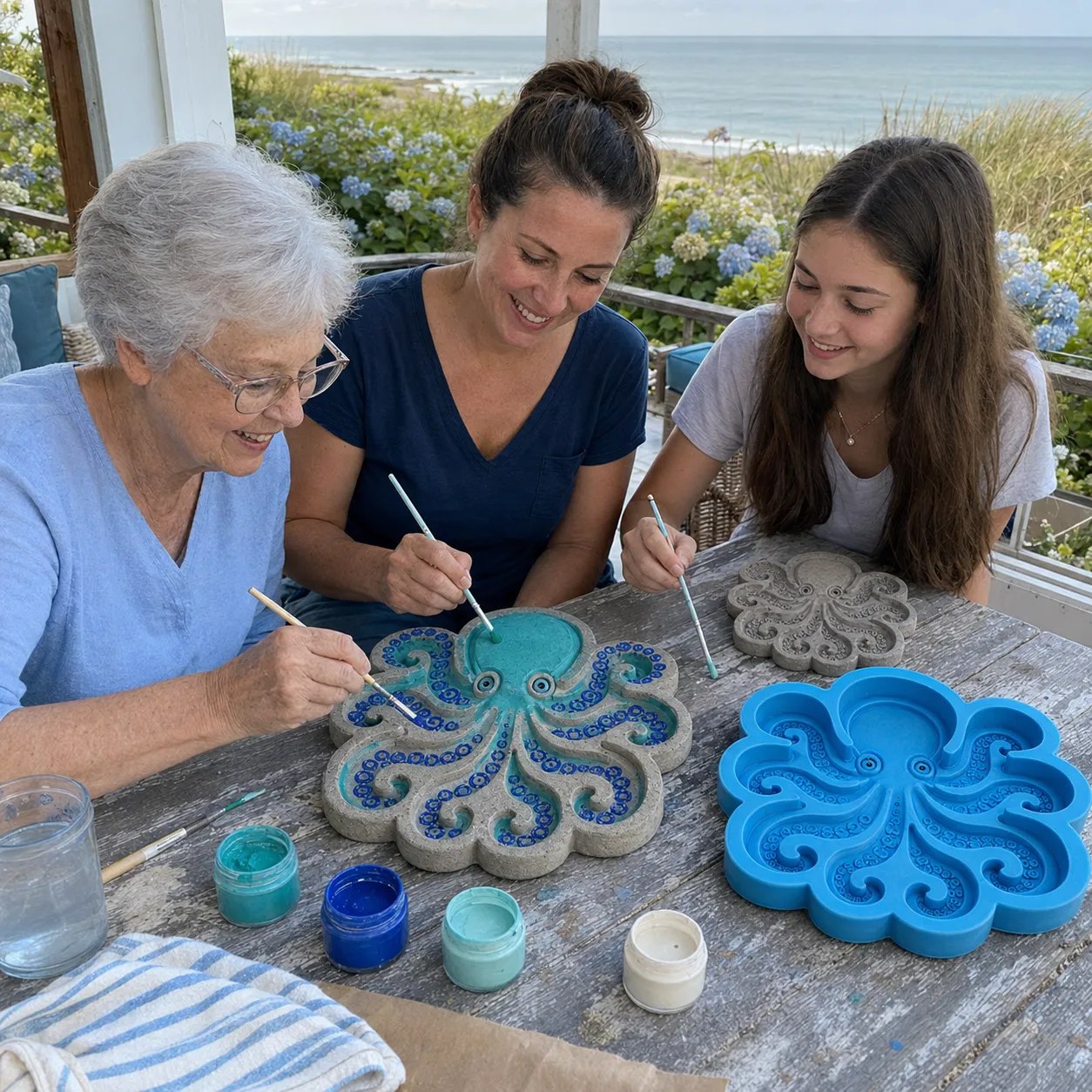 Customer C painted octopus stepping stone photo