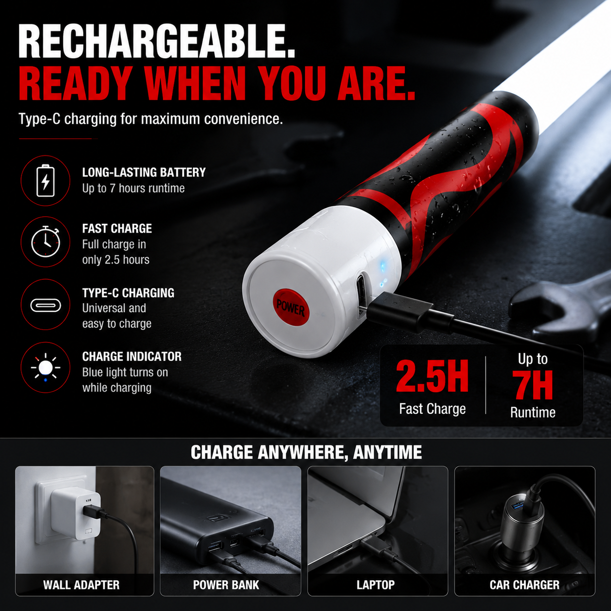 Type-C rechargeable LED work light
