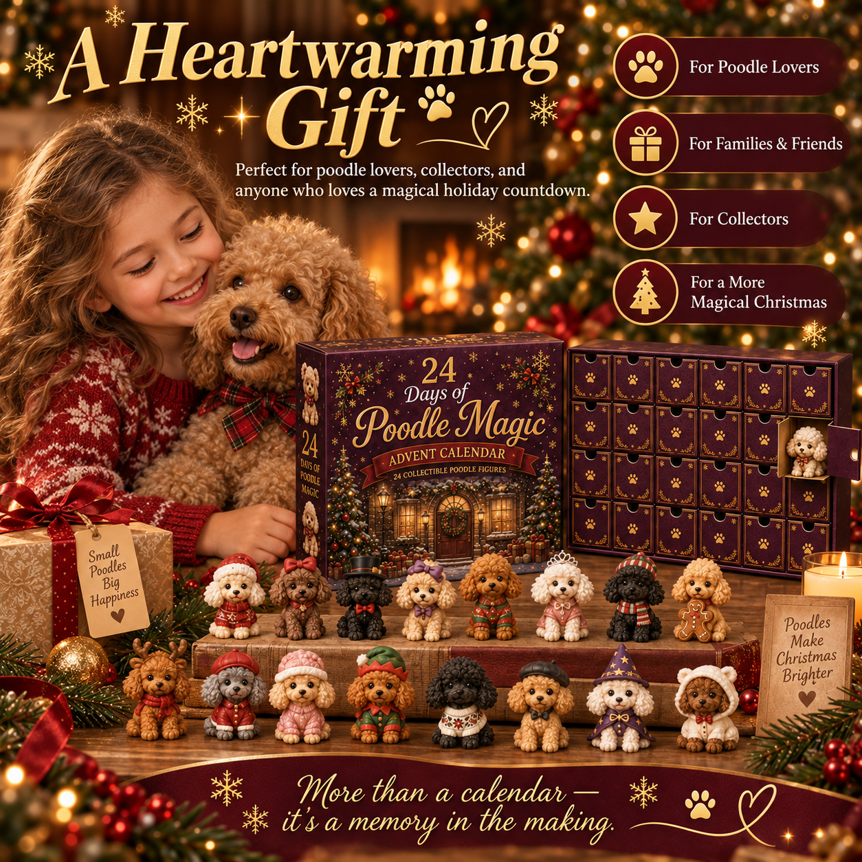 24 unique Poodle Advent Calendar designs