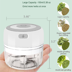 Portable wireless mini electric herb grinder