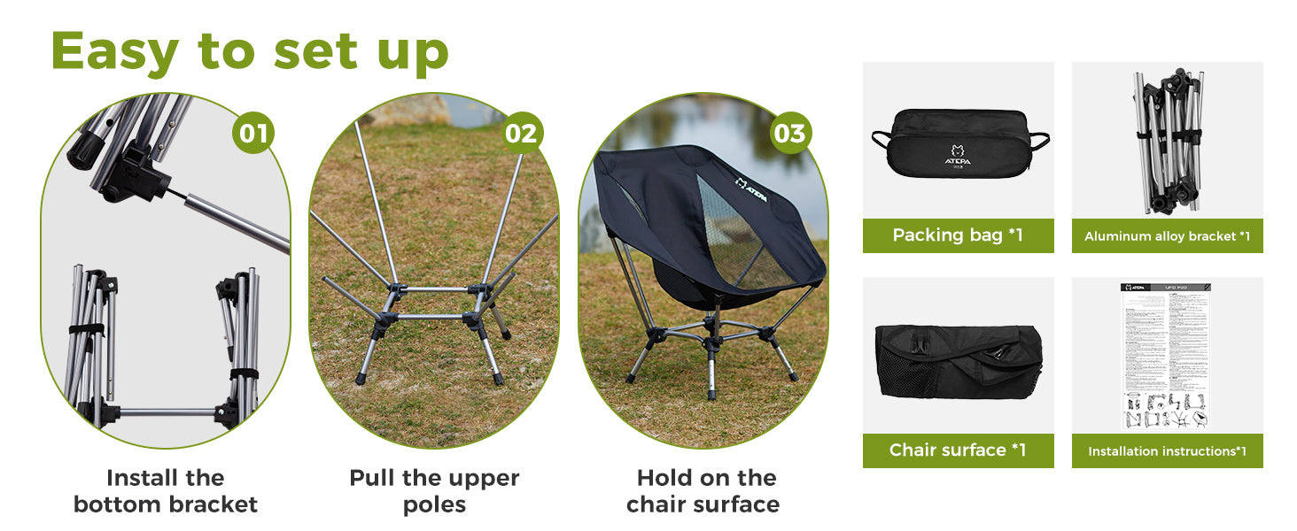 ATEPA UFO P20 Portable Compact Lightweight Outdoor Chairs