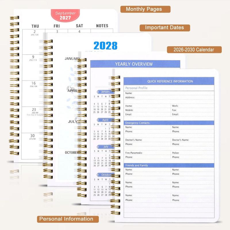Spacious monthly layout blocks for easy appointment and goal scheduling