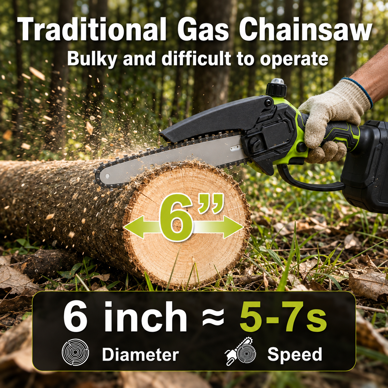 Mini chainsaw outdoor applications