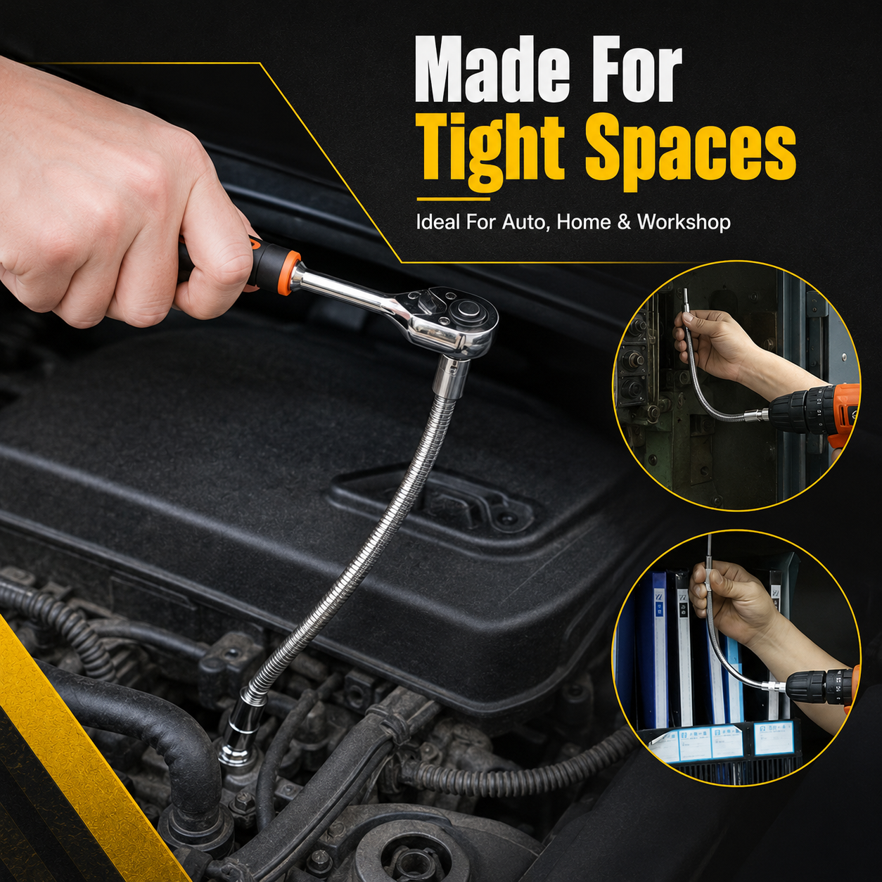 Flexible spring socket extension bending angle