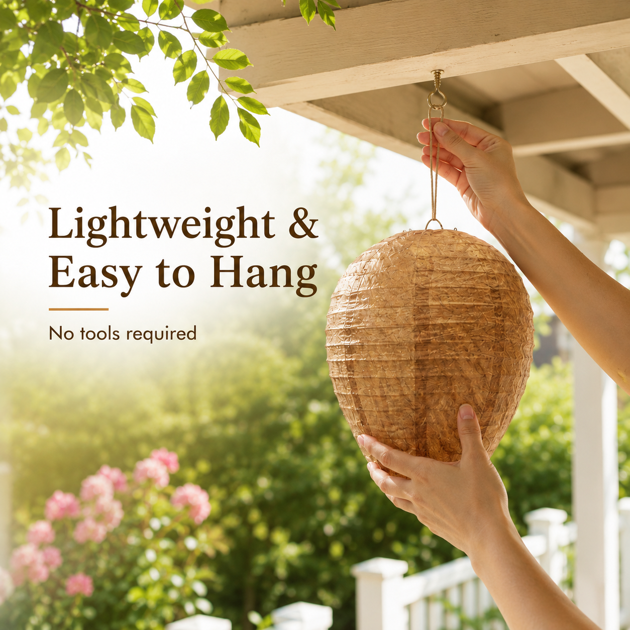 Realistic faux wasp nest appearance