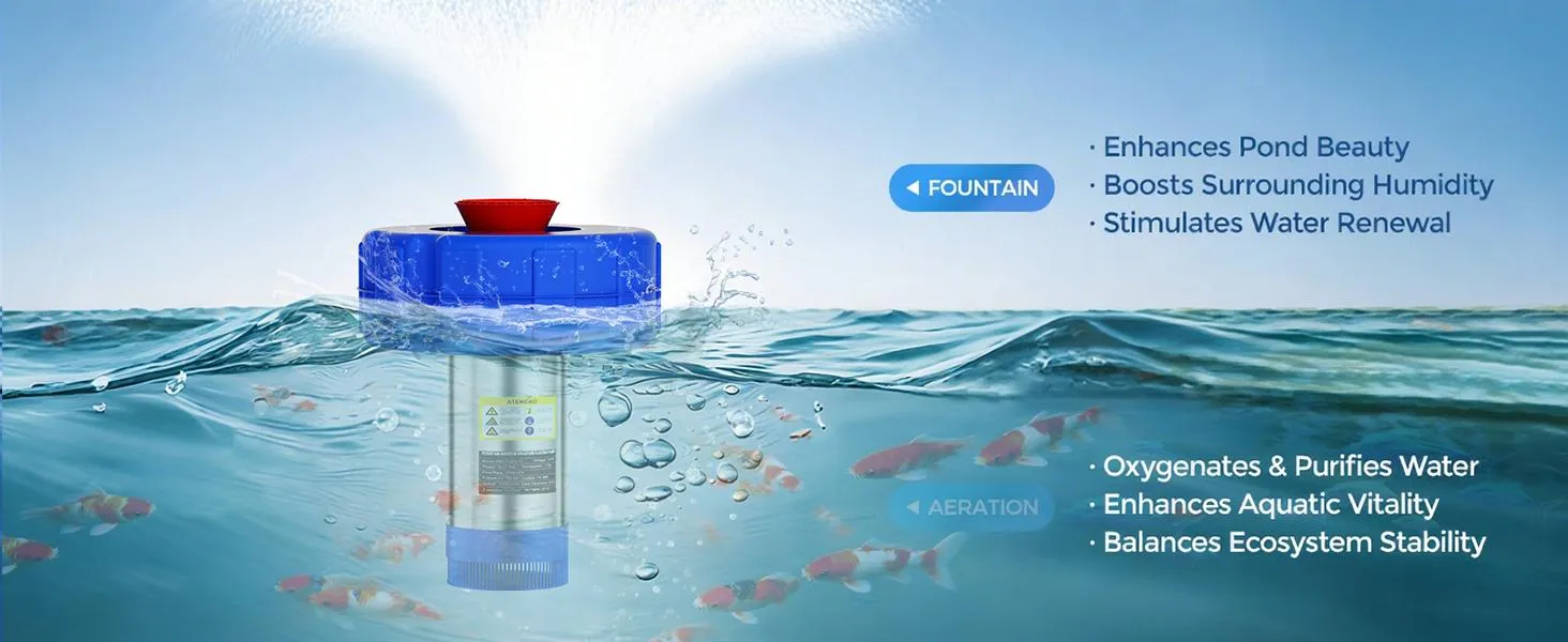 Automatic timer pond fountain aerator outdoor water feature pump