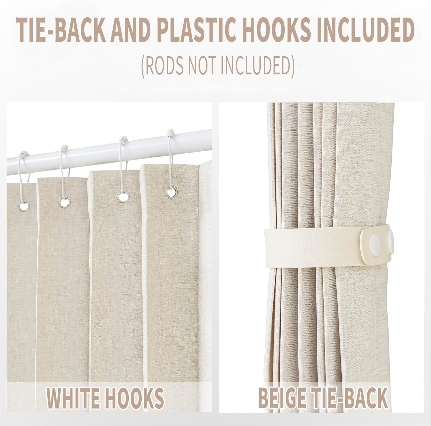 Close view of the structured accordion pleats and faux-linen fabric