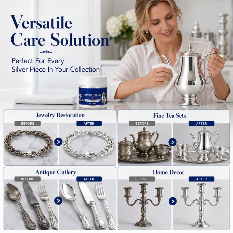 Silver care for jewelry cutlery tea sets and decorations