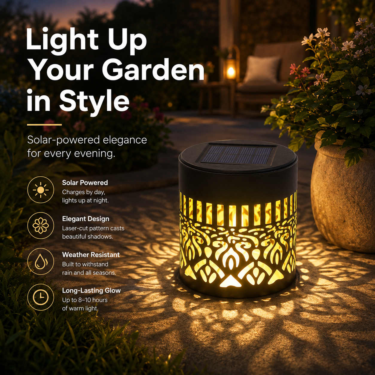 Outdoor decorative solar pathway light