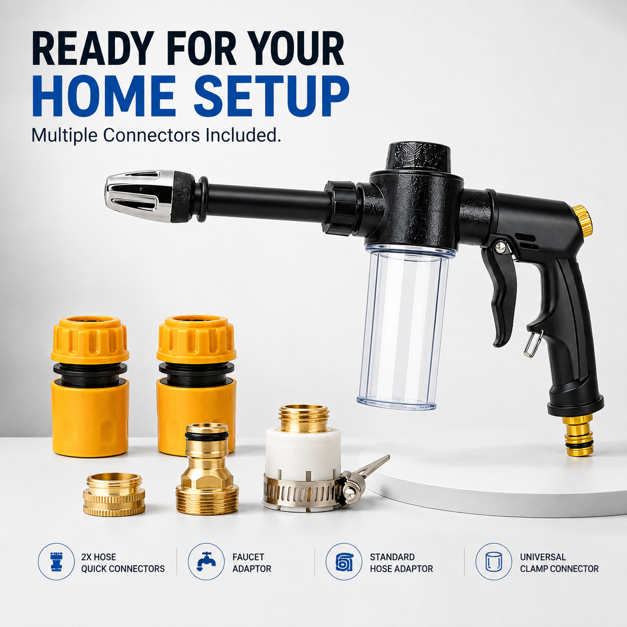 Product dimensions and spray gun specifications