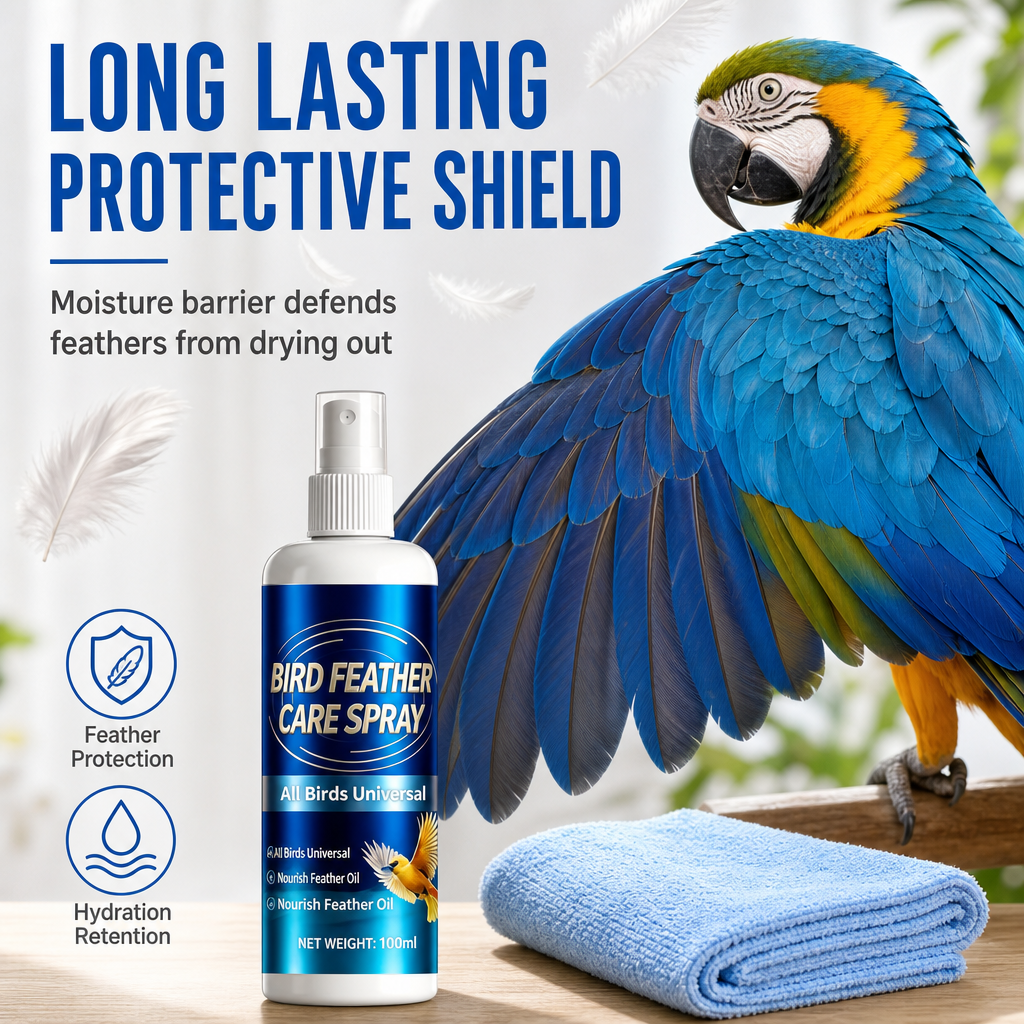 Feather conditioning care product presentation
