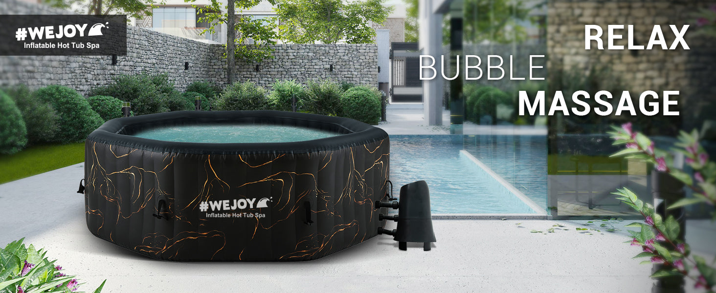 WEJOY Inflatable 2-4 Person Octagon Hot Tub Spa with 120 Air Jets