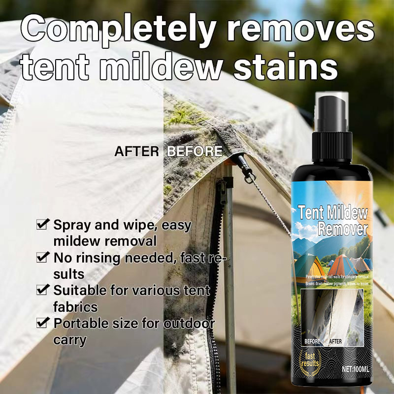 Compact mildew cleaner for outdoor fabric maintenance