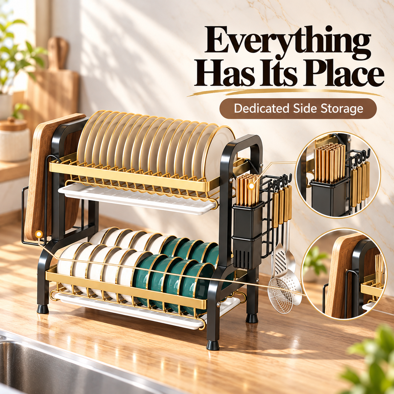 Compact countertop storage
